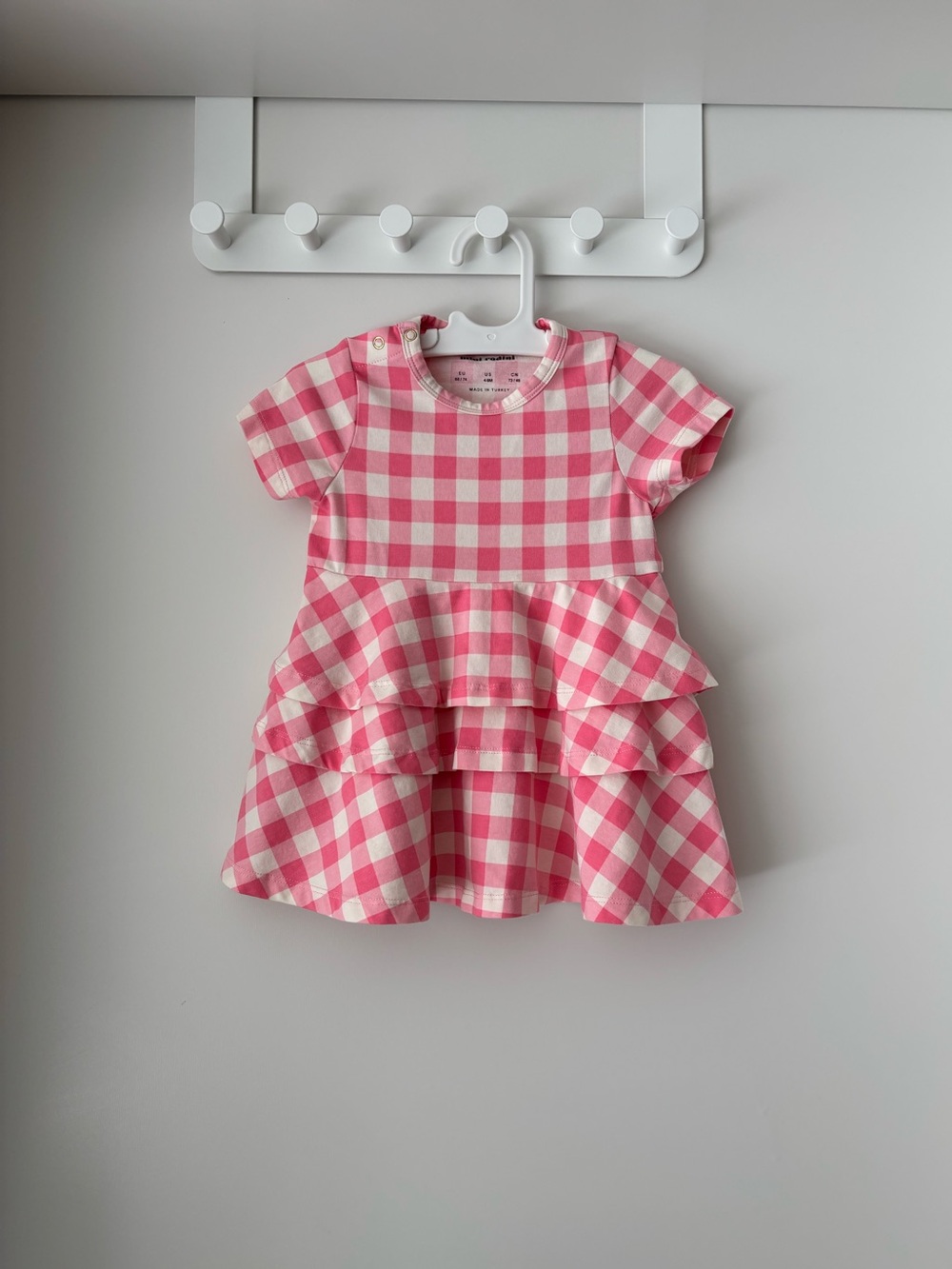 MINI RODINI Organic Cotton Pink Gingham Dress